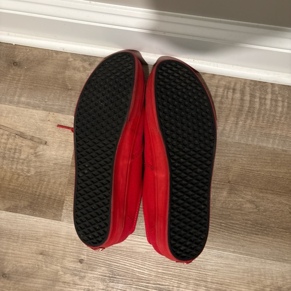 Vans Authentic Red Canvas Skate Shoes Men 12 US - Picture 5 of 7